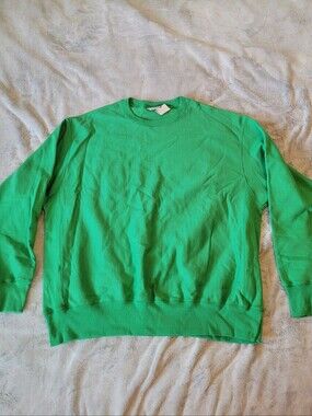Champion Mens 2XL Premium Reverse Weave Green Crew Neck Heavyweight Sweatshirt